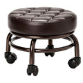 Elitzia Dark Brown Pedicure Stool with Wheels - Salon Rolling Chair ET28501