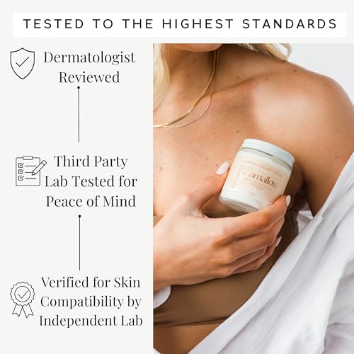 Unscented Grass Fed Beef Tallow Face & Body Moisturizer - Natural, Nourishing Lotion - 4 fl oz