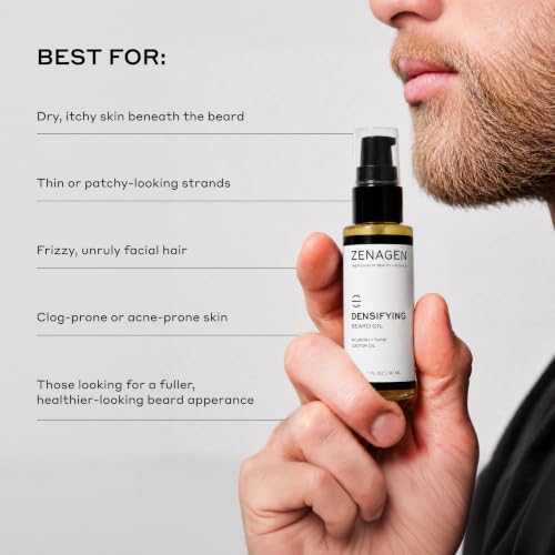 Densifying Beard Oil with Castor Jojoba Almond Avocado - Thicker Fuller Beard