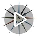 Multicolor Sunburst Wall Clock 18 Inch - Mid Century Modern Home Decor