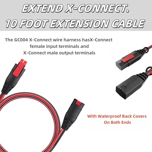 GC004 X-Connect Fits for NOCO Battery Charger Accessories and Extension Cable Accessory for Genius Smart Battery Chargers Cable (2 Pack)