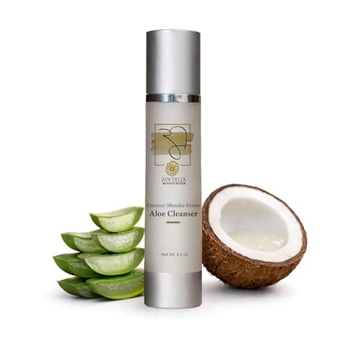 Zoi Teli'a Coconut Manuka Honey Aloe Facial Cleanser Balance Moisture, Rejuvenate & Hydrate Skin with Chamomile, Rosemary, Almond & Jojoba Oils ? Cleansing Gel for Soft, Supple and Gentle Skin ? 4 Oz