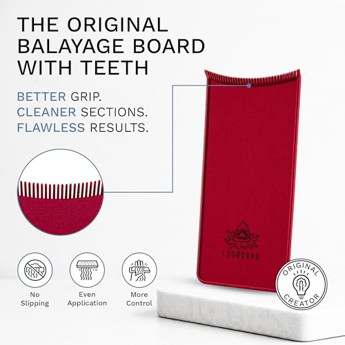 Cooboard Balayage Board with Teeth - Highlighting Paddle for Hair Coloring - Red Variation