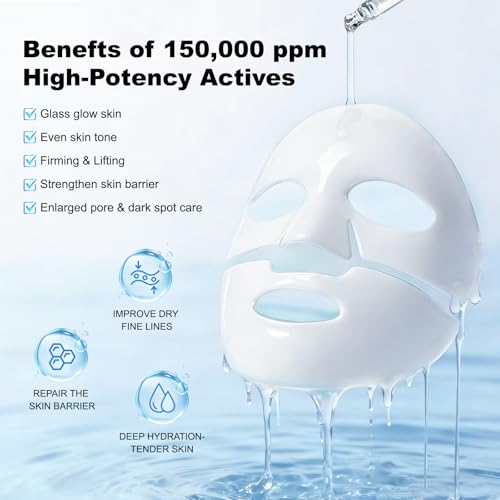 Hydrogel Sleeping Mask with Collagen & Hyaluronic Acid - Deep Hydration & Glow - 5 Pack