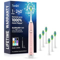 Pink Sonic Electric Toothbrush for Adults & Kids, 120 Days Battery Life