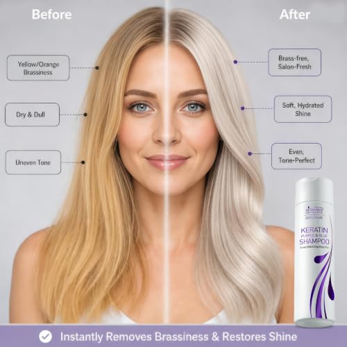 VITAMINS Hair Cosmetics Keratin Purple Blue Shampoo for Blonde & Gray Hair