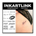 INKARTLINK Temporary Tattoos, 2 Sheets Medium Semi Permanent Tattoo, Adult Art Design Temporary Tattoos, Lasts 1-2 Weeks, Waterproof, Realistic Look, No Adhesive, No Reflection (Love me)