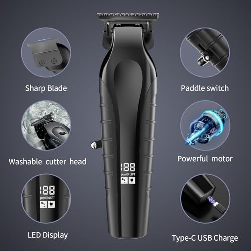 Professional Cordless Beard and Hair Trimmer Kit with LCD Display