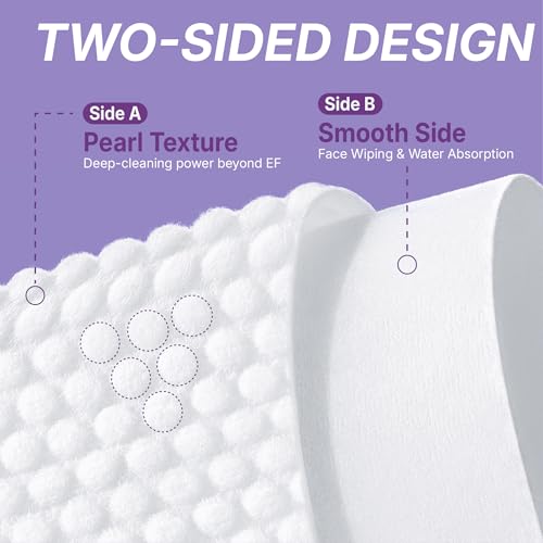 Pearl Texture Disposable Face Towels XL - 50 Count, Gentle Deep Cleaning