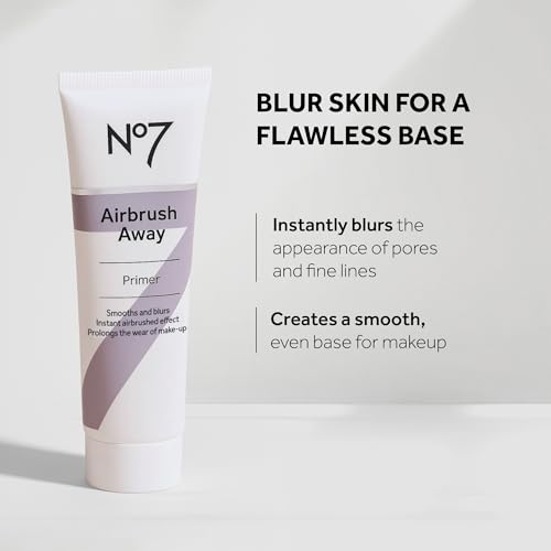 No7 Airbrush Away Face Primer - Hydrating Makeup Primer with Hyaluronic Acid - Helps to Smooth the Appearance of Fine Lines & Wrinkles for Seamless Makeup Application (30ml)