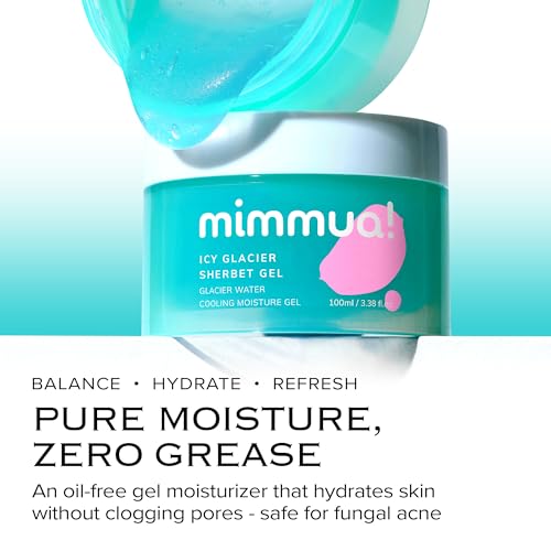 Ice Sorbet Soothing & Cooling Face Moisturizer | Non-Comedogenic Gel Cream for Fungal Acne | Pore Minimizer for Face Under | Makeup Primer | Niacinamide & Silica for Sebum Control | 3.38 Fl Oz