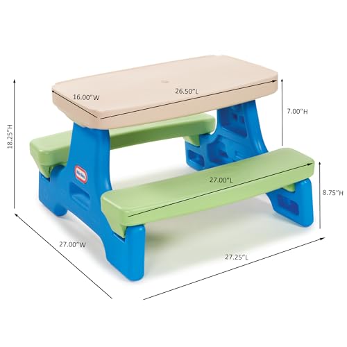 Little Tikes Easy Store Jr. Play Table - Toddler Indoor & Outdoor Picnic & Activity Table, Ages 18 Months to 5 Years