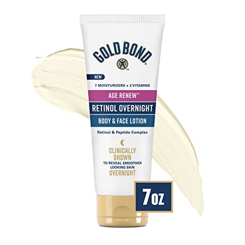 Gold Bond Age Renew Neck & Chest Firming Age Renew Cream, 2 oz. & Age Renew Retinol Overnight Body & Face Lotion, with Retinol & Peptide Complex, 7 oz. & Age Renew Crepe Corrector Body Lotion, 8 oz.