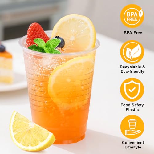 2000 Pack 12 oz Clear Disposable Plastic Water Cups - BPA-Free, Heat-Resistant
