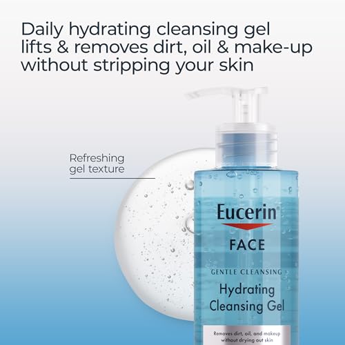 Eucerin Gentle Hydrating Face Cleanser with Hyaluronic Acid - Pack of 2, 13.5 Fl Oz