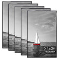 24x36 Poster Frame Set of 5 - Black Gallery Wall Frames for Photos & Art
