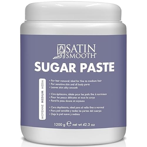 Satin Smooth Medium Sugar Paste Wax for Face & Body Hair Removal - Amber 42.3oz