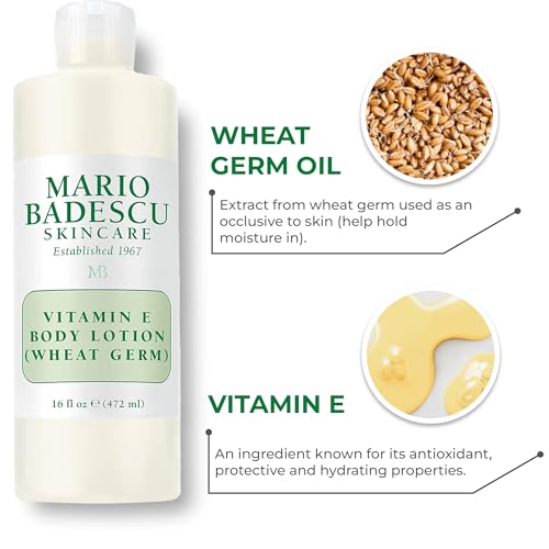 Mario Badescu Vitamin E Wheat Germ Body Lotion 16oz - Nourishing & Softening Moisturizer