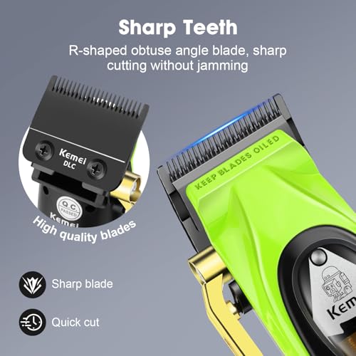 KEMEI Professional Hair Clipper for Men, Rechargeable Barber Clipper, Cordless Electric Hair Clipper and Trimmer, Haircut Clipper, Gift for Men