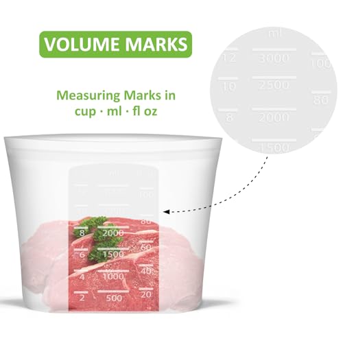 Annaklin 16 Pack Translucent Silicone Reusable Food Storage Bags XL to XS