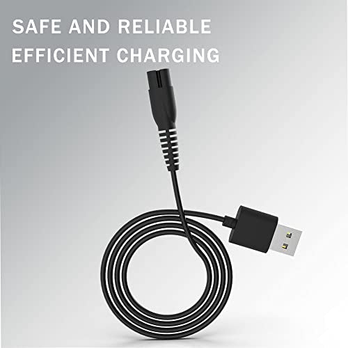 Replacement Charging Cable for SURKER Mens Hair Clippers K7S K7S-Silver K7S-Golden K9S SK-1616 5Ft Charger Cable Power Cord Black