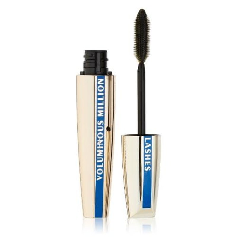 L¡¯Oreal Paris Makeup Voluminous Million Lashes Mascara, Volumizing Collagen Infused Eye Makeup, Amplifying Mascara Brush, Waterproof, Blackest Black, 0.32 Fl Oz., 1 Count