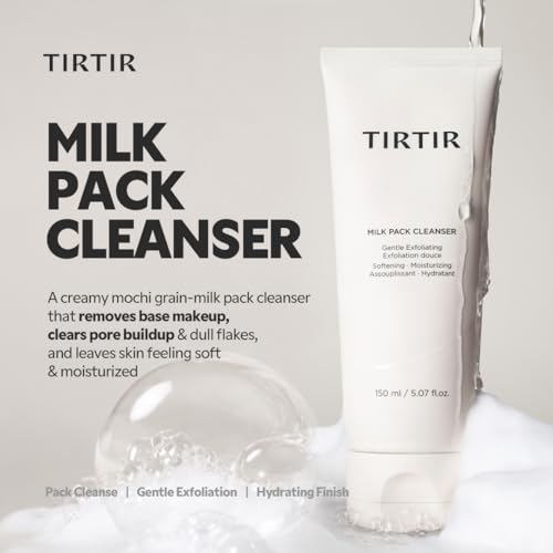 TIRTIR Milk Pack Facial Cleanser 150ml - Moisturizing Vegan & Red Bean Formula