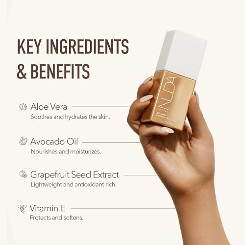 Nuda GlowShimmer Body Shimmer | Glittery, Silky, Tan-Enhancing Body Glow Lotion | Moisturizes & Hydrates with Aloe Vera, Avocado Oil, & Vitamin E | Vanilla Scented, Non Sticky, & Quick Drying, (75 mL)