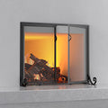Fire Beauty Hinged Double Door Fireplace Mesh Guard L37.8xW30.7 inch