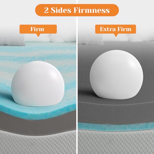 Twin XL Mattress Topper - 3-Inch Extra Firm Support with Bamboo Charcoal Infusion