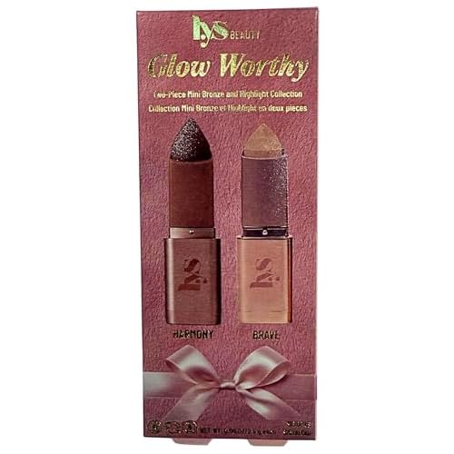 LYS Beauty Glow Worthy 2-Piece Mini Bronze & Highlight Stick Duo ? Harmony + Brave ? No Limits Cream Bronzer & Aim High Highlighter ? 0.09 oz / 2.5 g Each