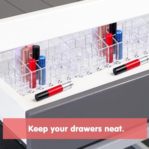Acrylic Perfume Organizer with 48 Slots - Clear Makeup & Lipstick Storage Case