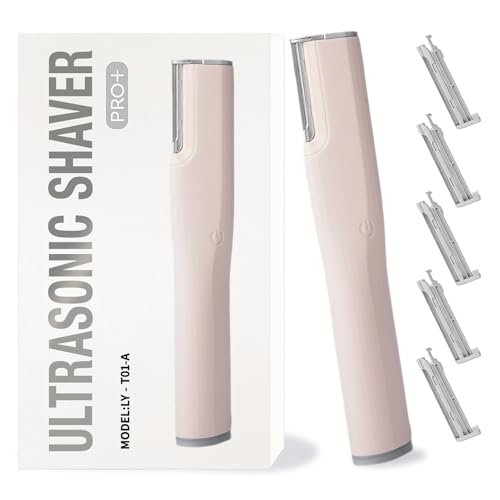 Dermaplane Facial Razor for Women ? Electric 2-Speed Sonic Dermaplaning Tool with 5 Replacement Heads, Safe Peach Fuzz Remover & Exfoliating Face Hair Removal Device
