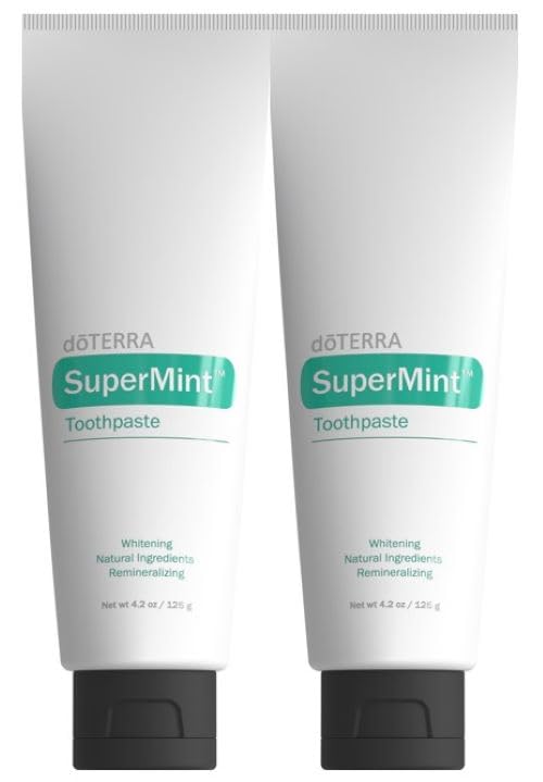 doTERRA SuperMint Toothpaste 125g Tube - Pack of 2, Fluoride Free, Vegan