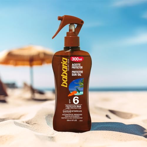 Babaria Sun Aceite Solar Sun Oil SPF 6 Carrot 10 oz - Sun Protection & Skin Care