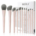 Pink Professional Makeup Brush Set - 12 Dense Synthetic Face & Eye Brushes with Elegant Storage