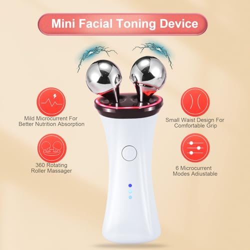 Microcurrent Facial Device - Electric Face Lifting & Toning for Face & Neck for Mother & Companion - Handheld Skin Care Device (White)