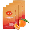 Lume Triple Milled Bar Soap - 5 oz, Pack of 4, Clean Tangerine Scent