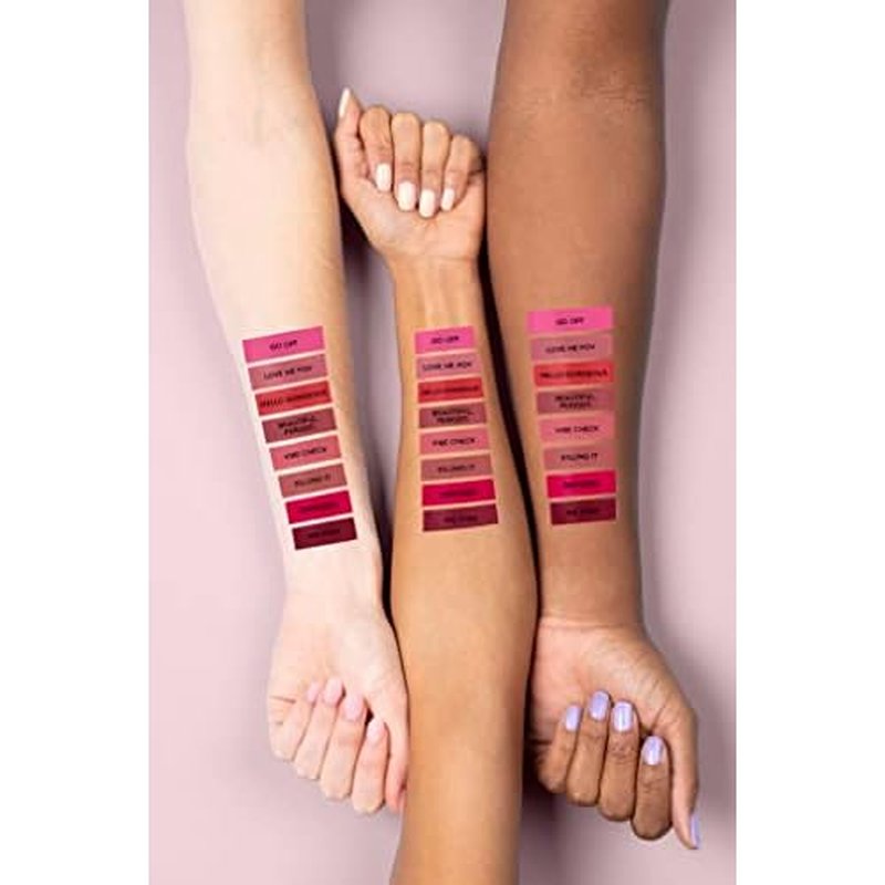 florence by mills Be A VIP Velvet Liquid Lipstick, Beautiful, Periodt (deep mauve pink), 0.13 oz/ 3.8g