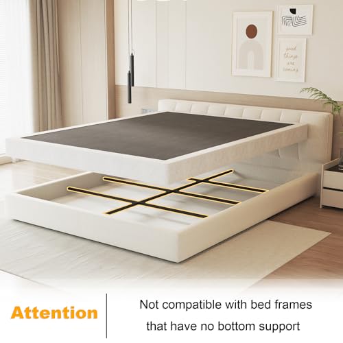 NHODIR 5 Inch Queen Box Spring - Heavy Duty Metal Bed Foundation with Cover