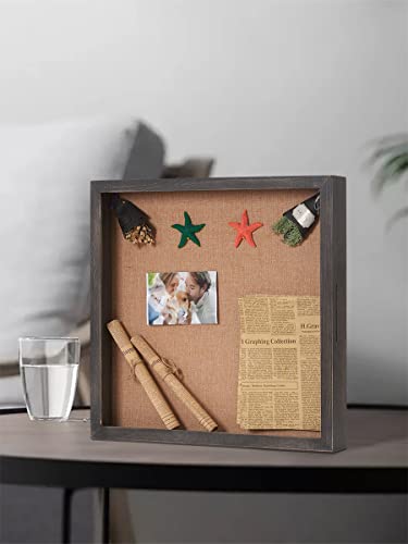 Extra Large 20x20 Shadow Box Frame Weathered Black Hinged Display Case for Memorial Wedding Flowers Jersey
