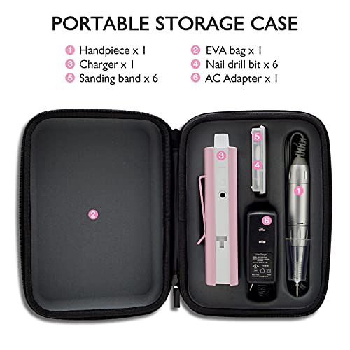 Cordless Electric Nail Drill 30000RPM Portable Manicure & Pedicure Kit