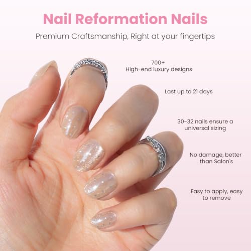 Nail Reformation Silky Spots Extra Short Round Press-On Nails - 32 Pcs