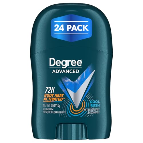 Travel Size Deodorant Men 24-Pack - Cool Rush 72H Body Heat Activated Antiperspirant