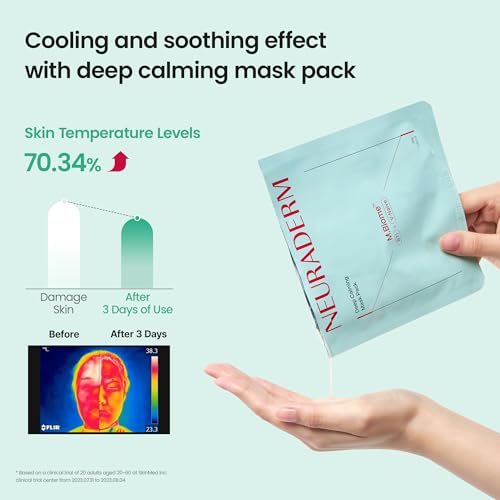Deep Calming Facial Sheet Mask, Sensitive Skin Soothing Serum Moisturizing Skincare (Pack of 5)