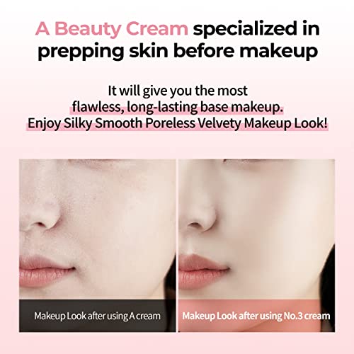 numbuzin No.3 Cream | Velvet Beauty Cream | Hydration, Textured Skin, Poreless, Smooth Skin, Makeup Prep, Primer, Niacinamide | 2.02 fl. oz.