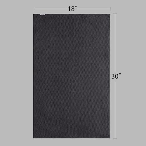 Fromm Softees Plush Bleachproof Microfiber Hair Towel 18x30 Inches Dark Grey - 6 Pack