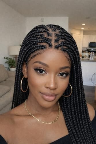 Full Lace Micro Braided Wig - 20 Inch African Handmade Protective Style