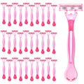 Lasnten 30 Pcs Women's Disposable Razors with 3 Blades for Sensitive Skin - Portable & Hygienic