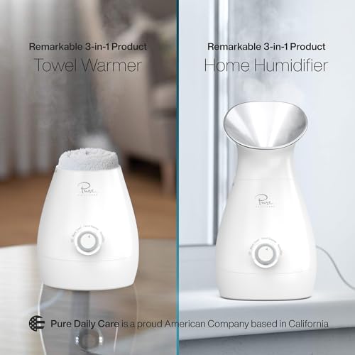 Nano Ionic Facial Steamer & Humidifier with Precise Temp Control - Silver - 3-in-1 Spa-Quality Skin Care with Bonus 5-Piece Stainless Steel Blackhead Extractor Kit